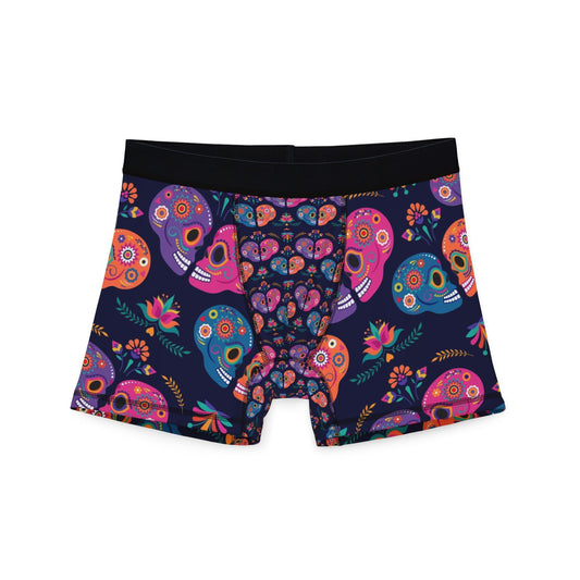 Colorful Skull Men's Boxers - Fun, Stylish, Unique Underwear, Gift for Him, Day of the Dead, Halloween, Loungewear - MaisonThreadory