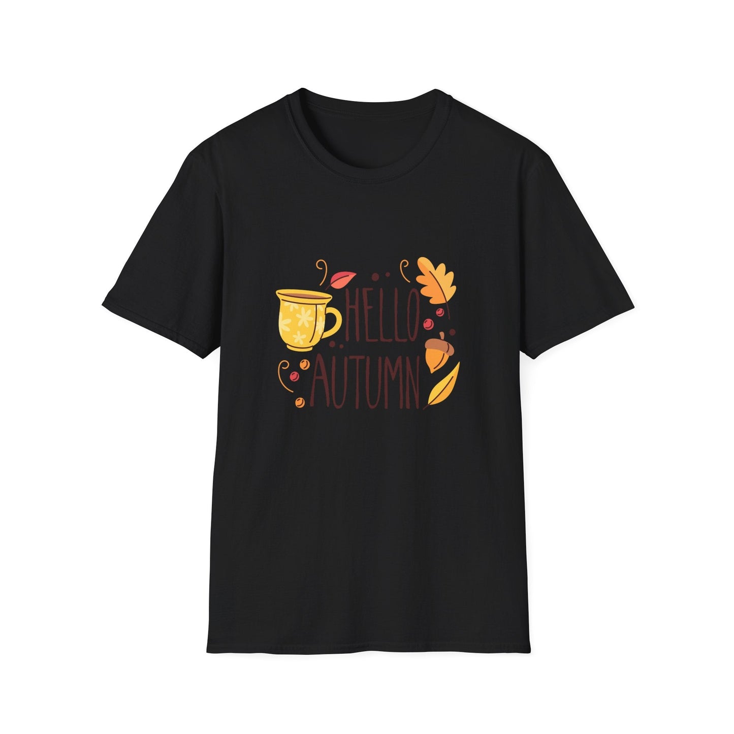 Autumn Shirt Women, Fall Graphic Tee, Seasonal Leaves Top, Cozy Long Sleeve Apparel, Unisex Softstyle T-Shirt for Her - MaisonThreadory