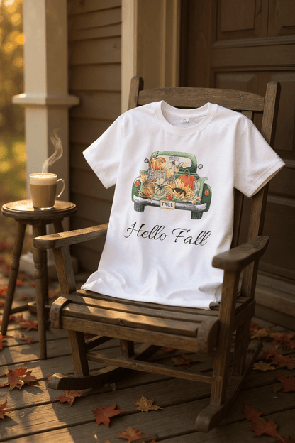 Hello Fall Unisex Classic Tee | Cozy Autumn Shirt, Fall Fashion, Seasonal T-Shirt, Gift for Her, Trendy Outfit - MaisonThreadory