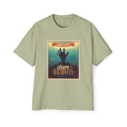 Halloween Zombie Party Oversized Tee, Funny Costume Shirt, Men's Graphic Tee, Spooky Apparel, Halloween Gift, Casual Wear - MaisonThreadory
