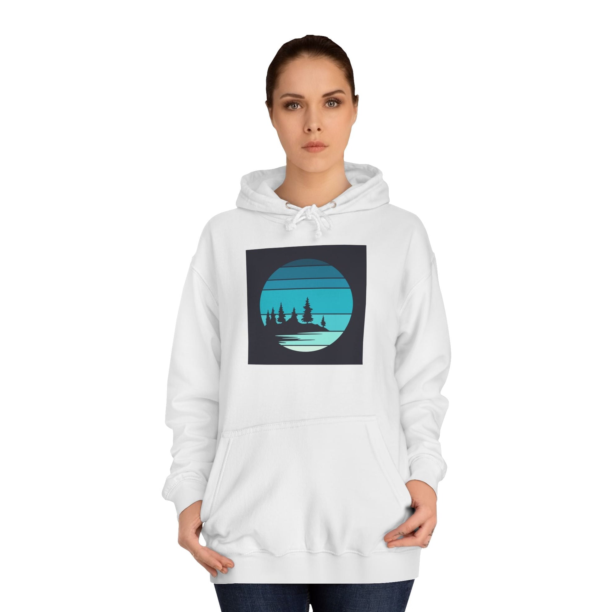 Tranquil Nature Scene Hoodie, Cozy College Sweatshirt, Perfect for Campus Life, Unisex Gift for Students and Nature Lovers, Relaxing [...] - MaisonThreadory