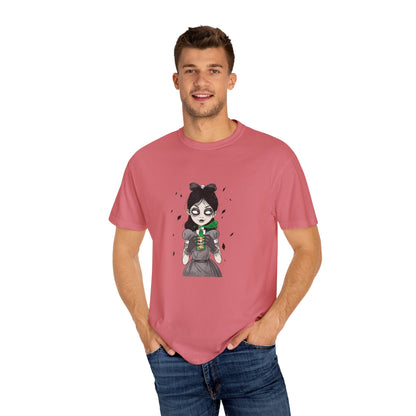 Gothic Girl Graphic Tee, Casual Wear, Halloween T-shirt, Unique Art Clothing, Gift for Teens - MaisonThreadory