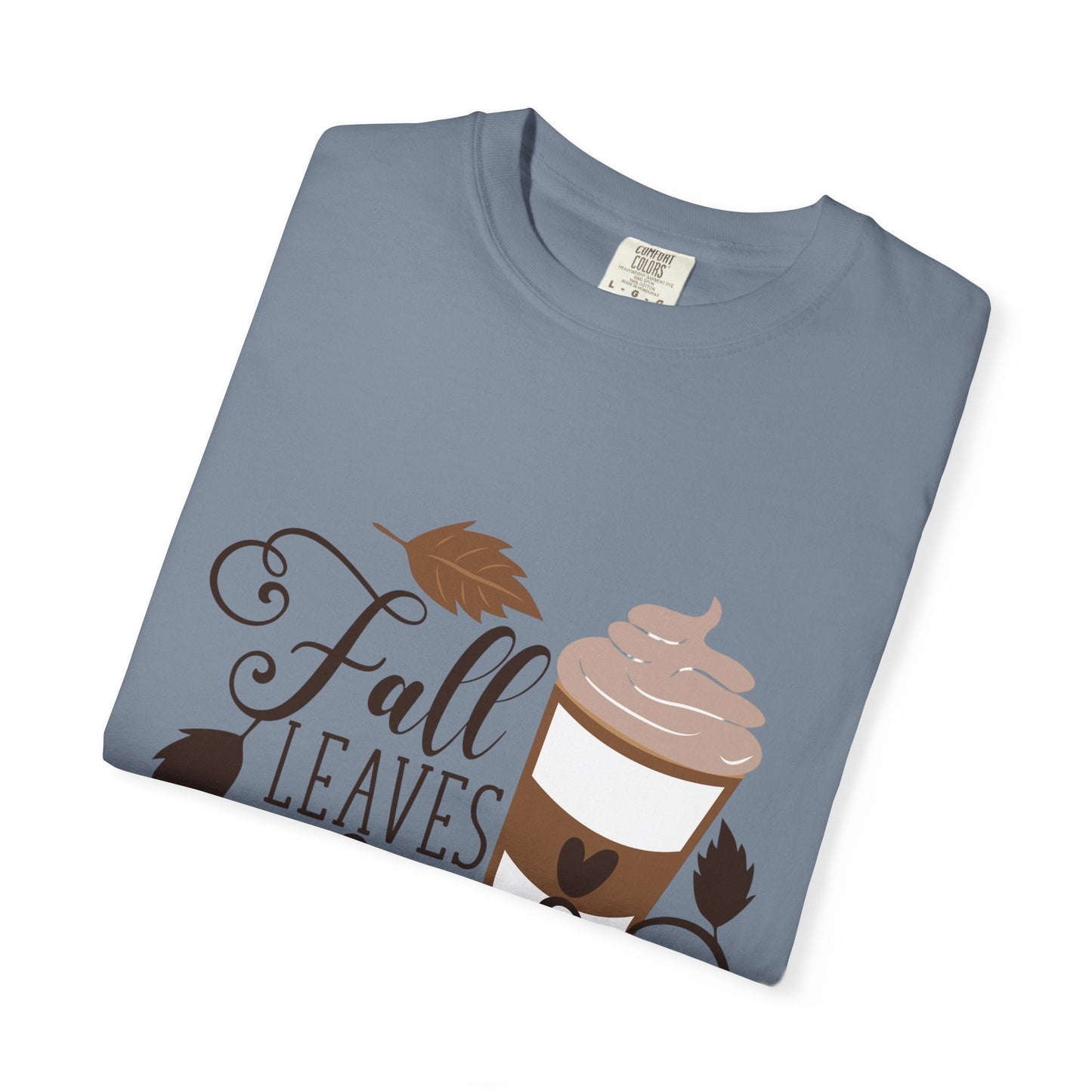 Fall Leaves & Lattes Unisex T-Shirt, Cozy Autumn Tee, Perfect for Fall, Coffee Lovers Gift, Seasonal Fashion Statement, Thanksgiving Shirt - MaisonThreadory