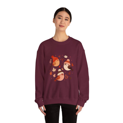 Cozy Birdie Crewneck Sweatshirt - Cute Winter Apparel, Gift for Bird Lovers, Fall Fashion, Layering Sweatshirt, Holiday Gift - MaisonThreadory