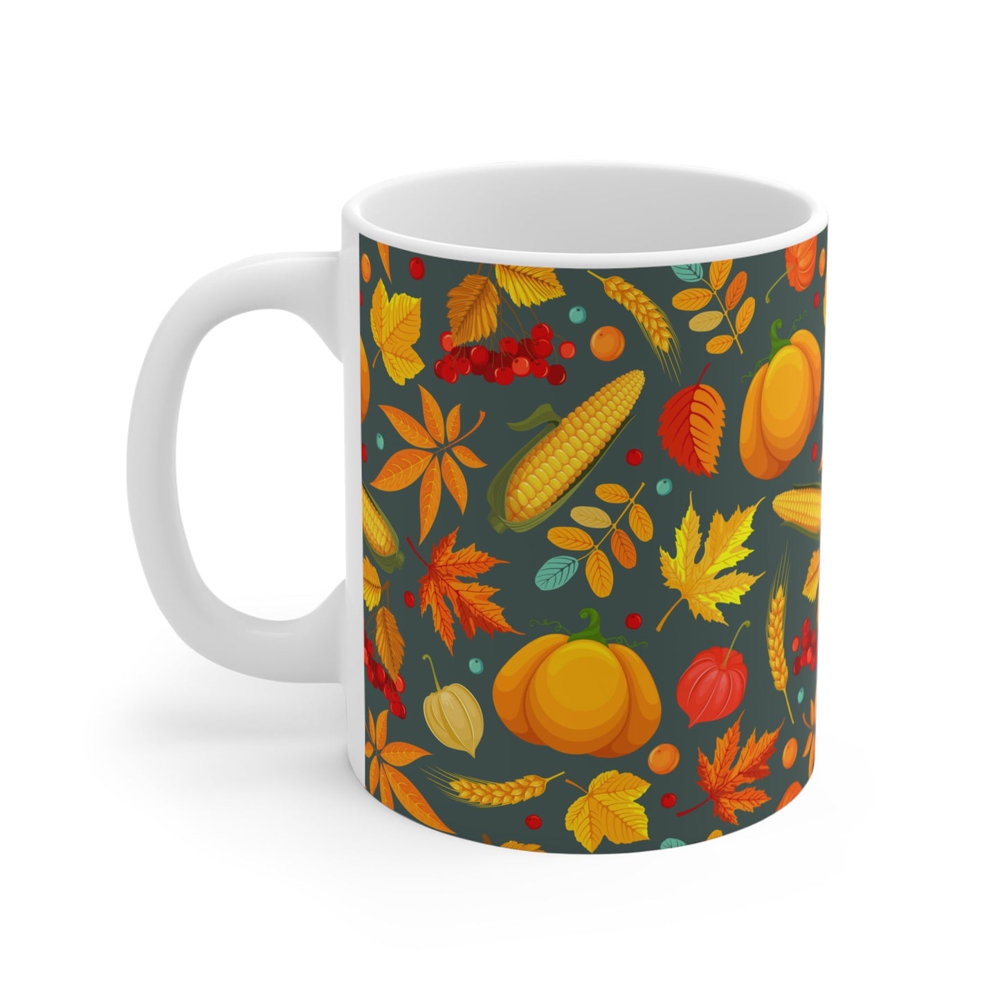 Autumn Harvest Mug, Cozy Fall Drinkware, Pumpkin Spice Mug, Thanksgiving Coffee Cup, Seasonal Gifts for Fall Lovers - MaisonThreadory