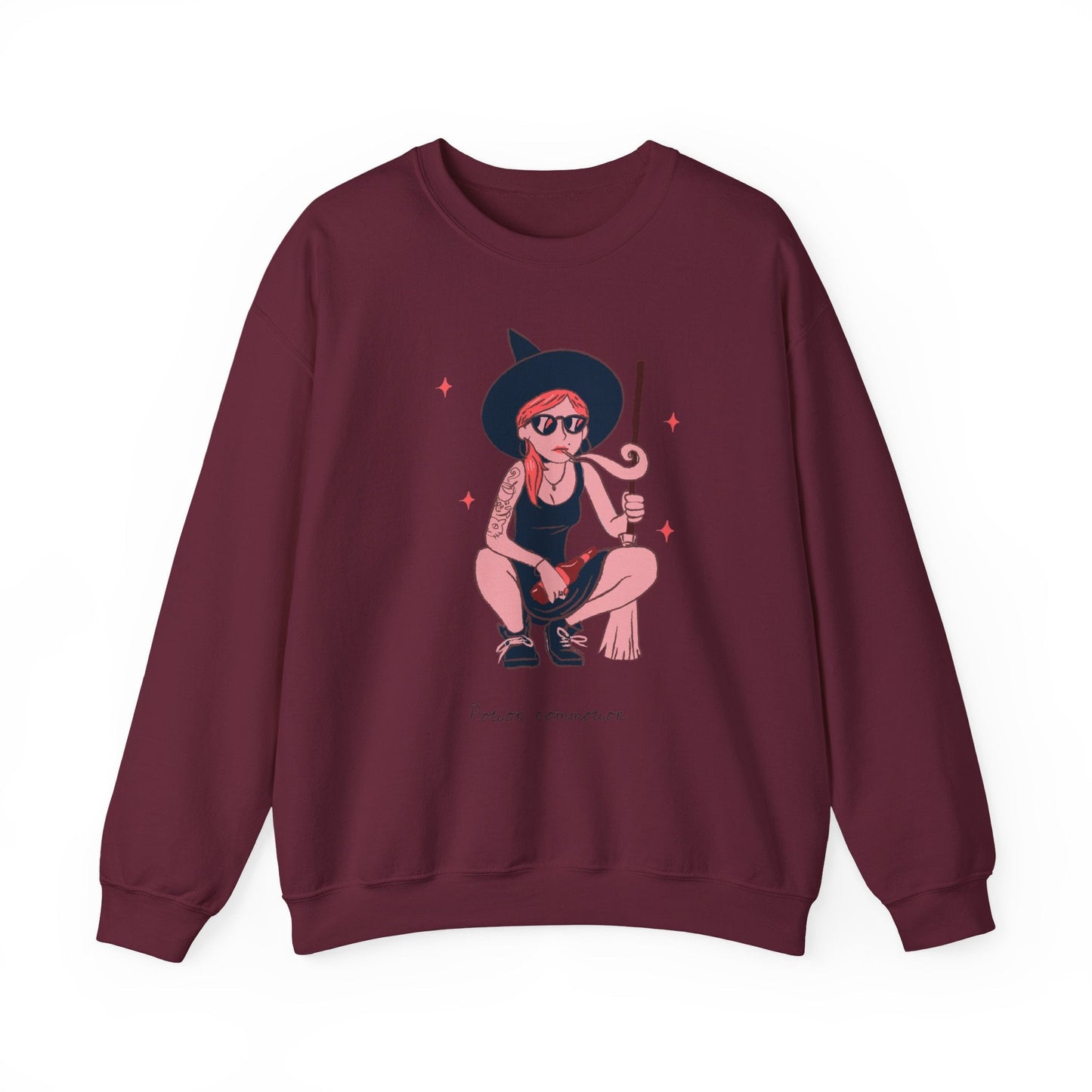 Chic Witch Sweatshirt - Cozy Unisex Crewneck for Halloween, Fall Fashion, Casual Wear, Gift for Friends & Family - MaisonThreadory