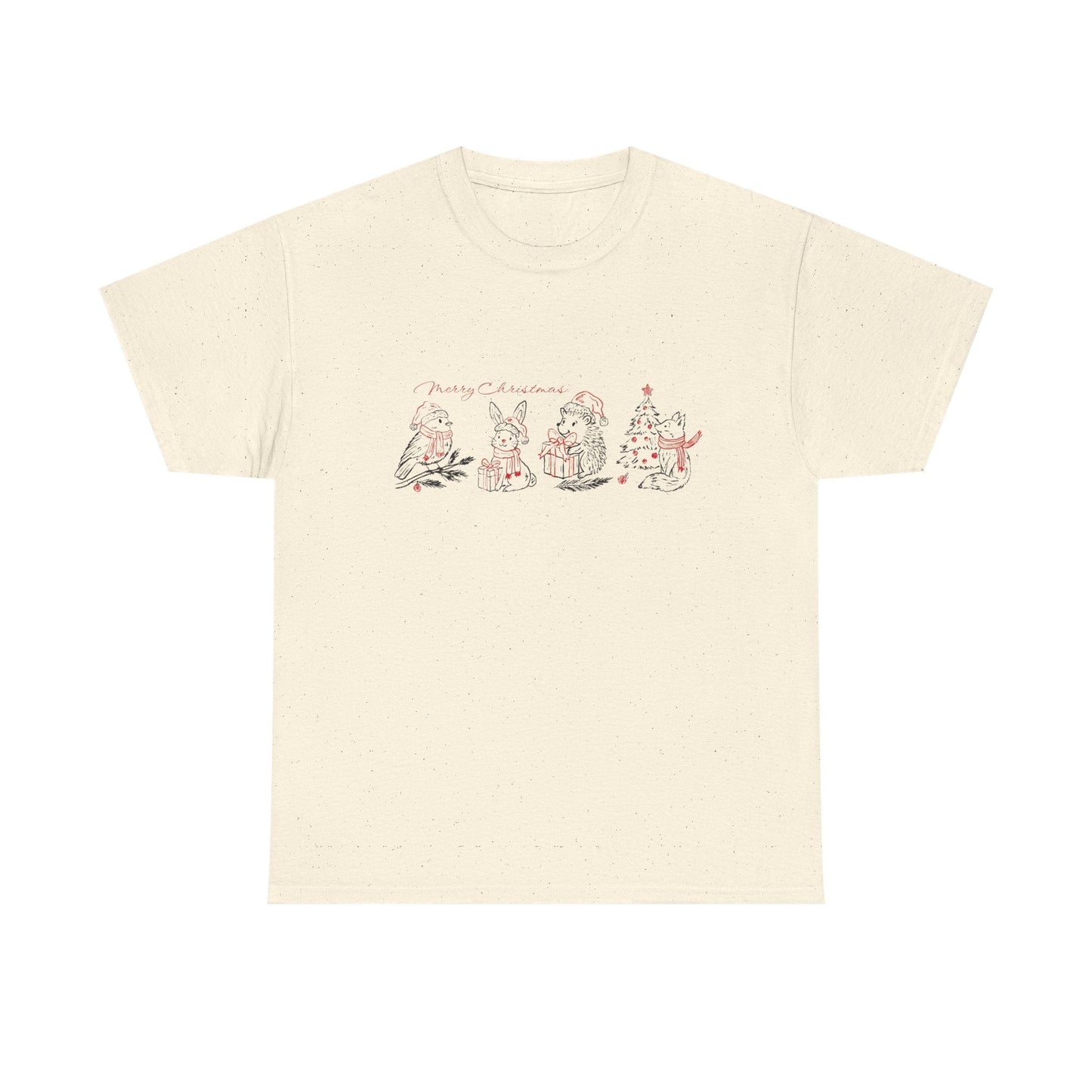 Whimsical Holiday Character Unisex Heavy Cotton Tee, Cute Graphic Tee, Family Reunion Shirt, Christmas Gift, Everyday Casual Wear - MaisonThreadory