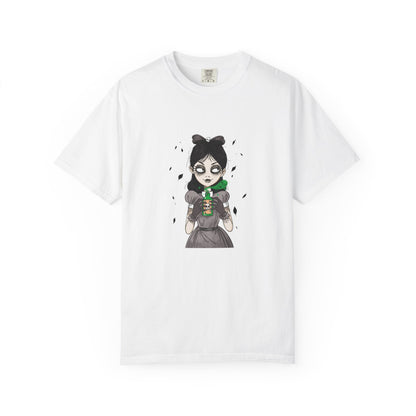 Gothic Girl Graphic Tee, Casual Wear, Halloween T-shirt, Unique Art Clothing, Gift for Teens - MaisonThreadory