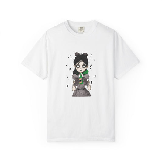 Gothic Girl Graphic Tee, Casual Wear, Halloween T-shirt, Unique Art Clothing, Gift for Teens - MaisonThreadory