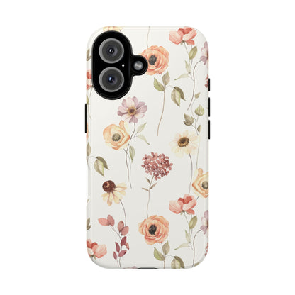 Floral Phone Case, Cute Flower Cover, Botanical Tough Case, Protective Smartphone Shell, Chic Floral Design, Trendy iPhone Case - MaisonThreadory
