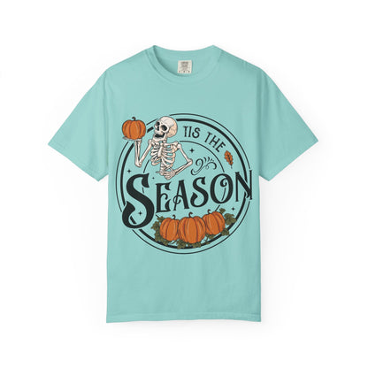 Halloween Skeleton T-Shirt, Unisex Fall Shirt, Spooky Season Tee, Pumpkins Shirt, Timeless Autumn Style - MaisonThreadory