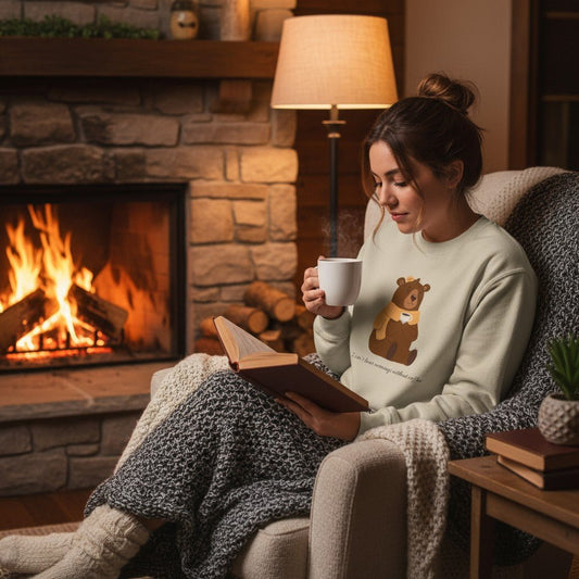Cozy Bear Unisex Sweatshirt, Cute Sweatshirt, Fall Fashion, Animal Lover Gift, Warm Wear, Coffee Bear Sweatshirt - MaisonThreadory