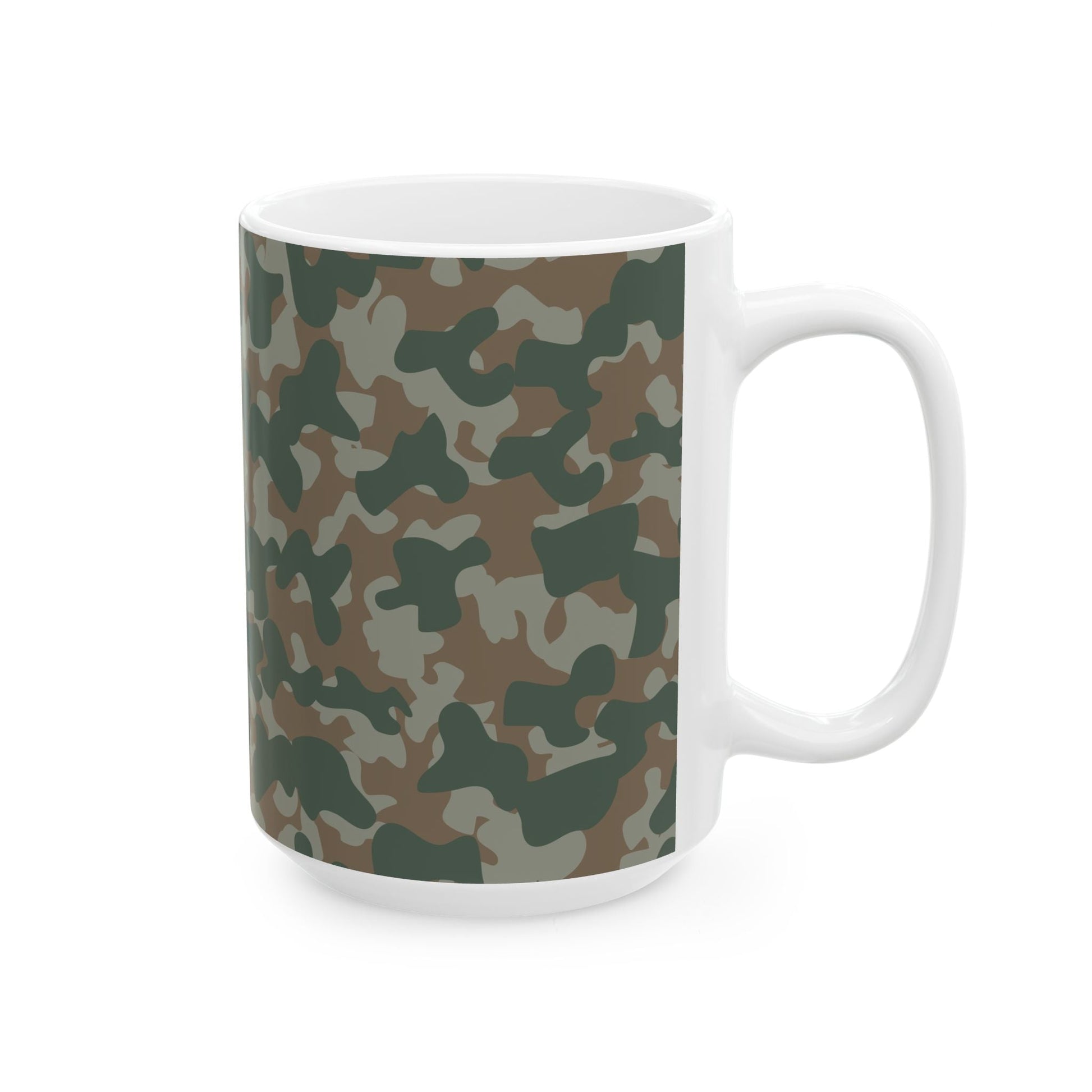 Camouflage Ceramic Mug for Coffee Lovers, Military Style, Unique Gift, Adventure Vibes, Perfect for Outdoors, 11oz, 15oz - MaisonThreadory