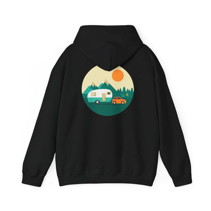 Camping Adventure Hoodie - Unisex Heavy Blend - Cozy Sweatshirt for Nature Lovers - Outdoor Gift - Travel Hoodie - MaisonThreadory