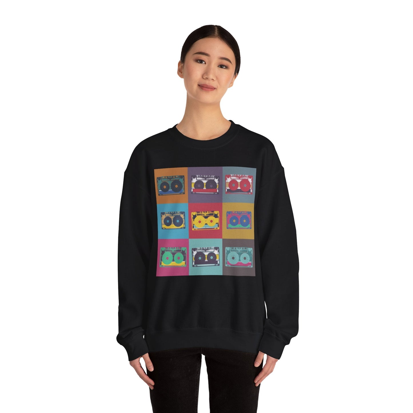 Vintage Boombox Crewneck Sweatshirt, Cozy Unisex Sweatshirt, Retro Music Gift, Casual Lounge Wear, Perfect for Music Lovers - MaisonThreadory