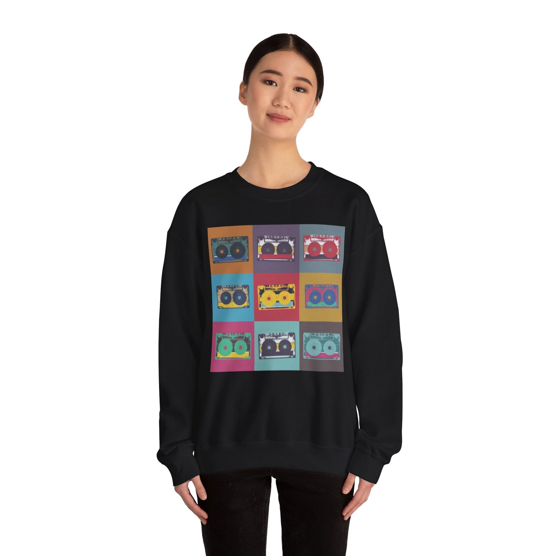Vintage Boombox Crewneck Sweatshirt, Cozy Unisex Sweatshirt, Retro Music Gift, Casual Lounge Wear, Perfect for Music Lovers - MaisonThreadory