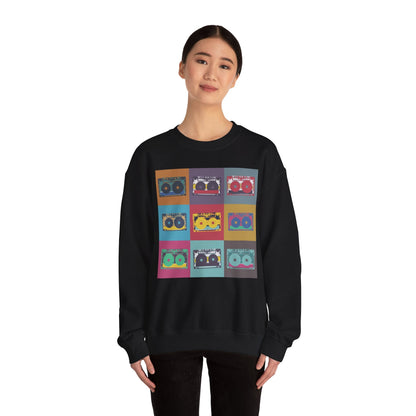 Vintage Boombox Crewneck Sweatshirt, Cozy Unisex Sweatshirt, Retro Music Gift, Casual Lounge Wear, Perfect for Music Lovers - MaisonThreadory