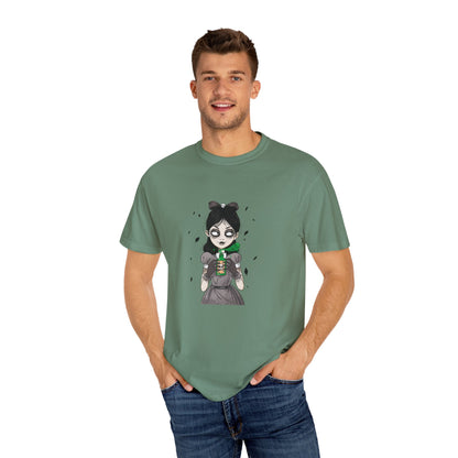 Gothic Girl Graphic Tee, Casual Wear, Halloween T-shirt, Unique Art Clothing, Gift for Teens - MaisonThreadory