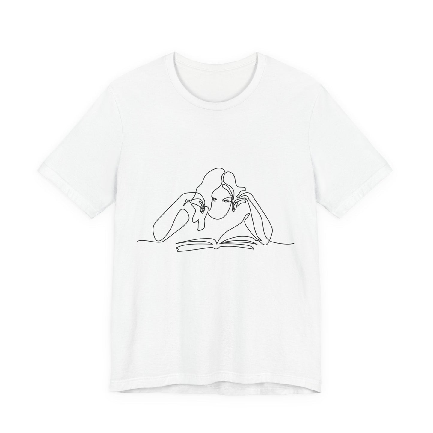Reading Girl Short Sleeve Tee, Casual Shirt, Gift for Book Lovers, Literary Apparel, Reading Gift, Cozy Tee, Relaxed Fit T-Shirt - MaisonThreadory