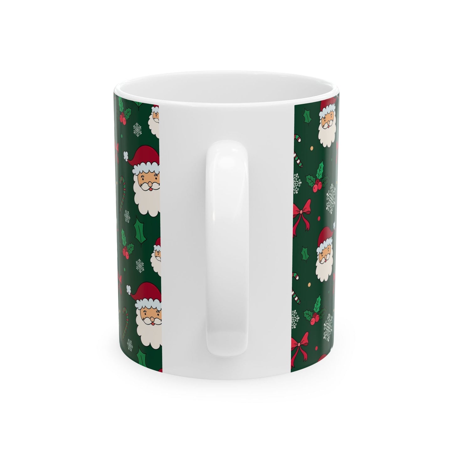 Festive Santa Ceramic Mug, Holiday Coffee Cup, Christmas Gift, Cute Mug, Cocoa Mug, Hot Chocolate Cup - MaisonThreadory