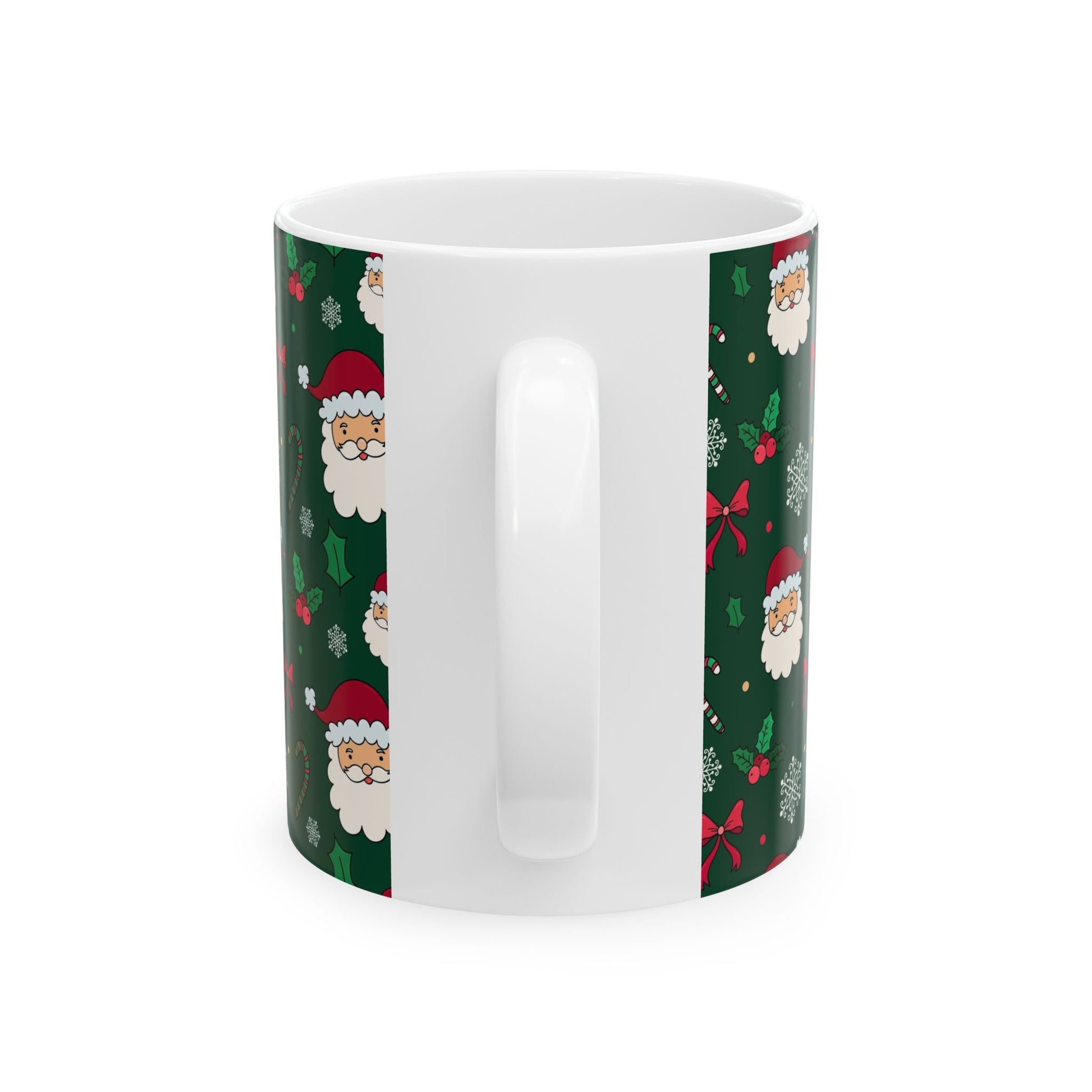 Festive Santa Ceramic Mug, Holiday Coffee Cup, Christmas Gift, Cute Mug, Cocoa Mug, Hot Chocolate Cup - MaisonThreadory