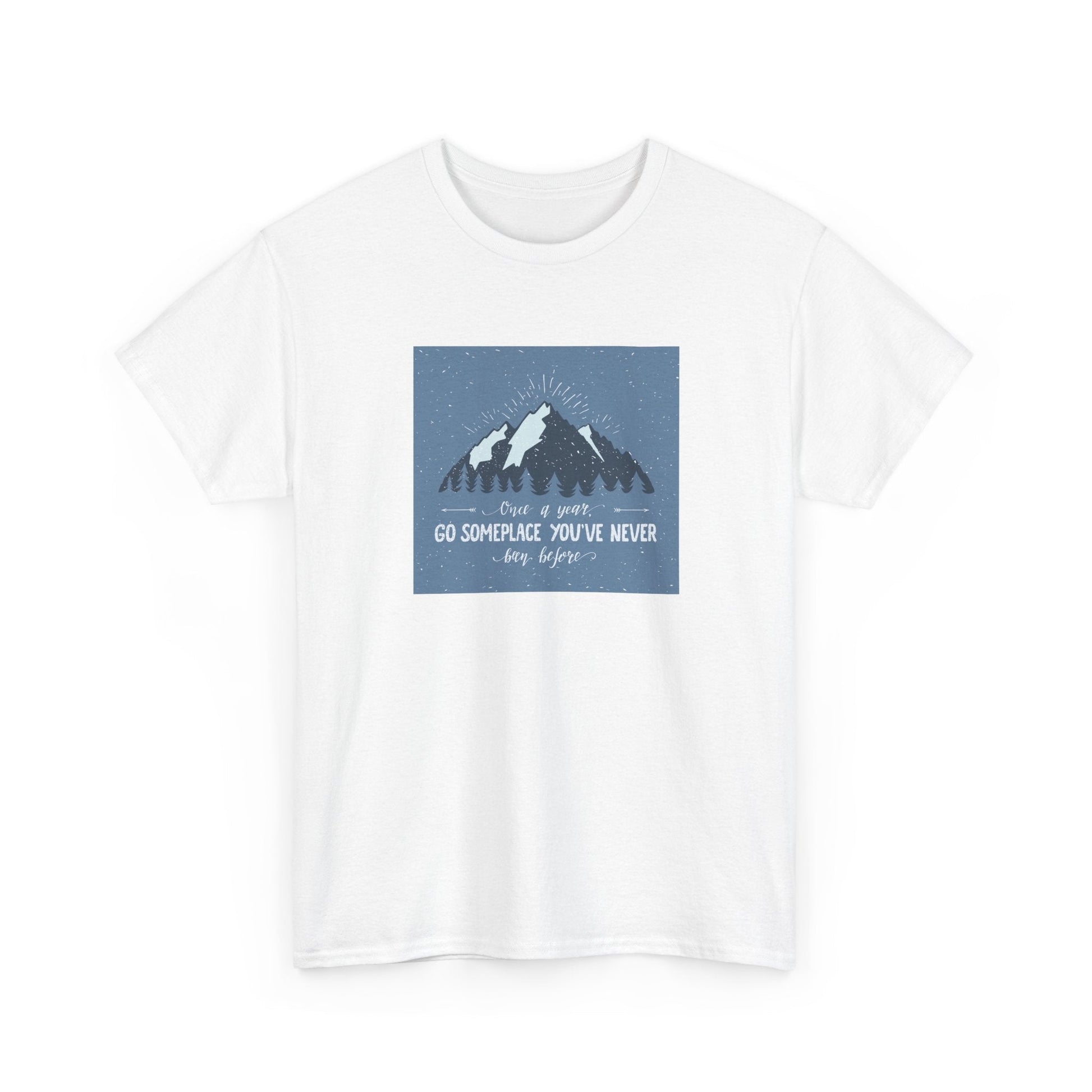 Adventure Awaits Unisex Cotton Tee, Inspirational Shirt, Travel Gift, Nature Lover's Apparel, Unique Quote Tee, Outdoor Enthusiast Top - MaisonThreadory