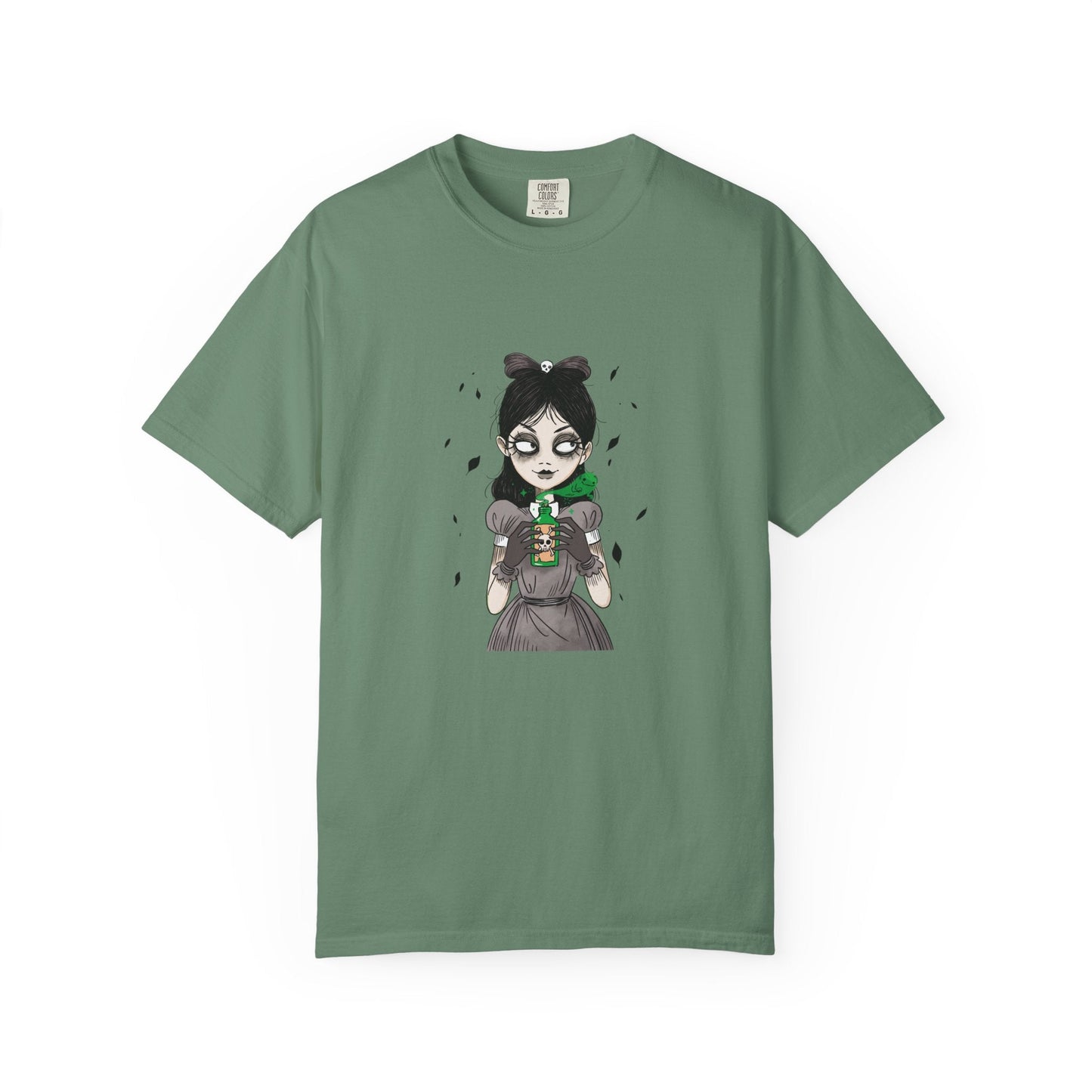 Gothic Girl Graphic Tee, Casual Wear, Halloween T-shirt, Unique Art Clothing, Gift for Teens - MaisonThreadory
