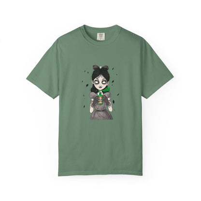 Gothic Girl Graphic Tee, Casual Wear, Halloween T-shirt, Unique Art Clothing, Gift for Teens - MaisonThreadory