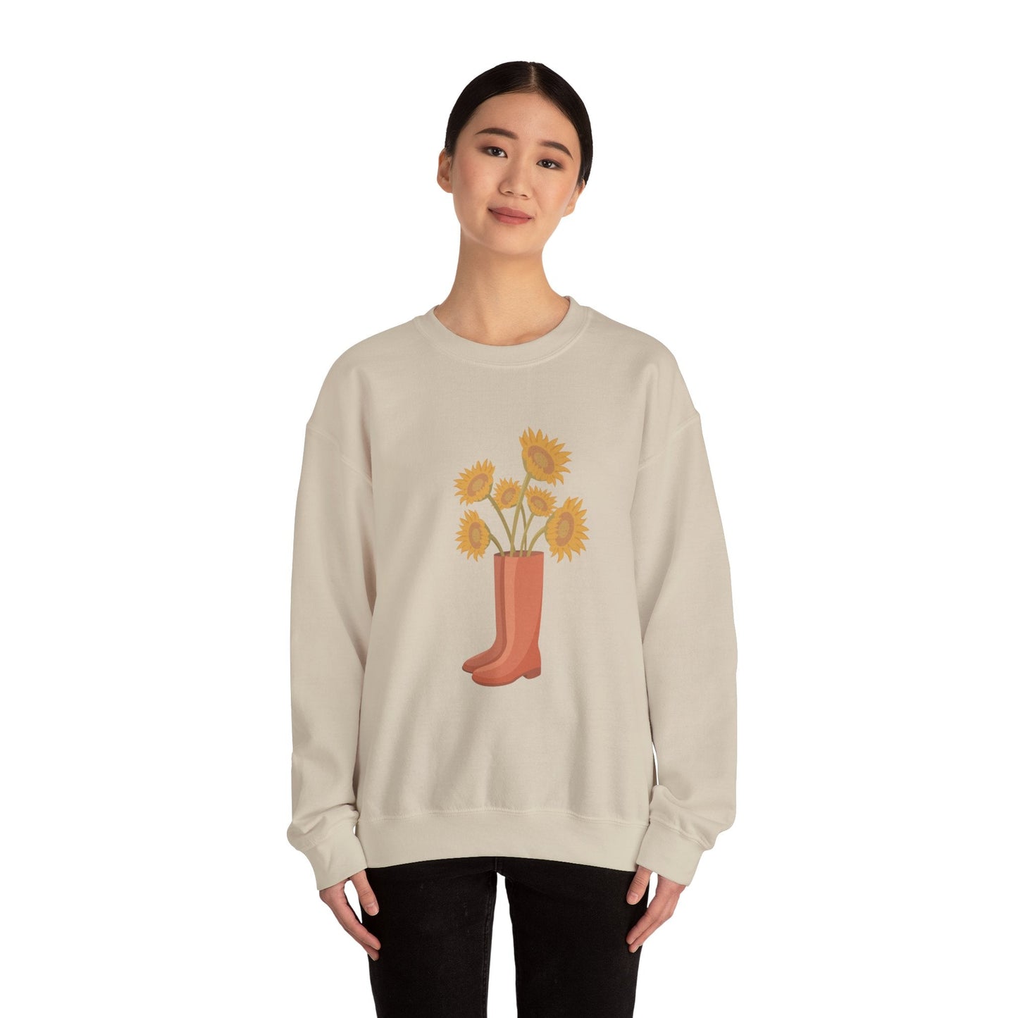 Sunny Boots Floral Crewneck Sweatshirt - MaisonThreadory