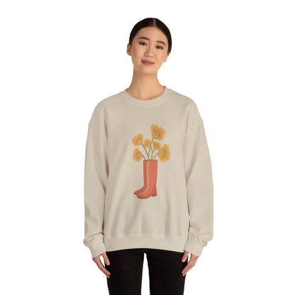 Sunny Boots Floral Crewneck Sweatshirt - MaisonThreadory