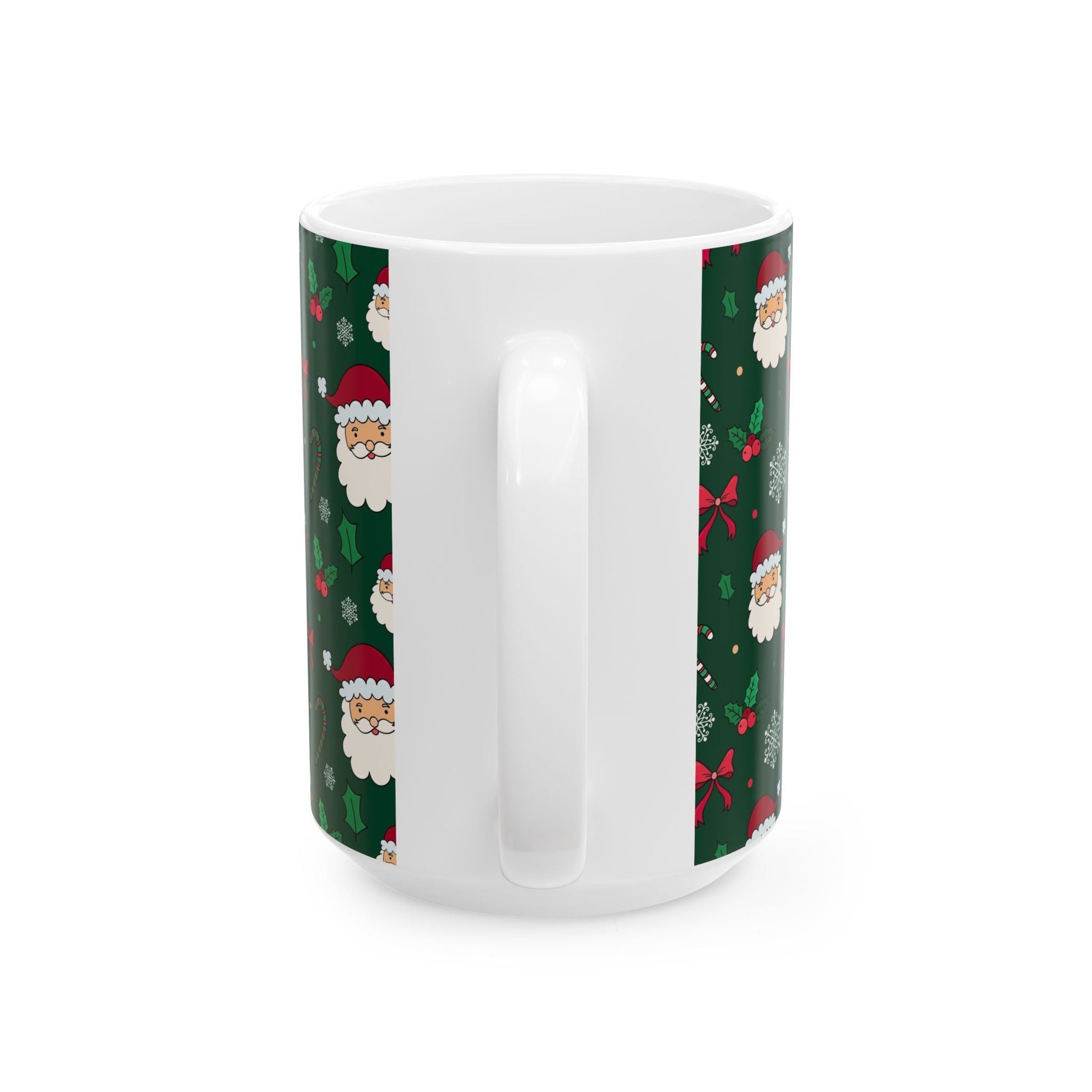 Festive Santa Ceramic Mug, Holiday Coffee Cup, Christmas Gift, Cute Mug, Cocoa Mug, Hot Chocolate Cup - MaisonThreadory