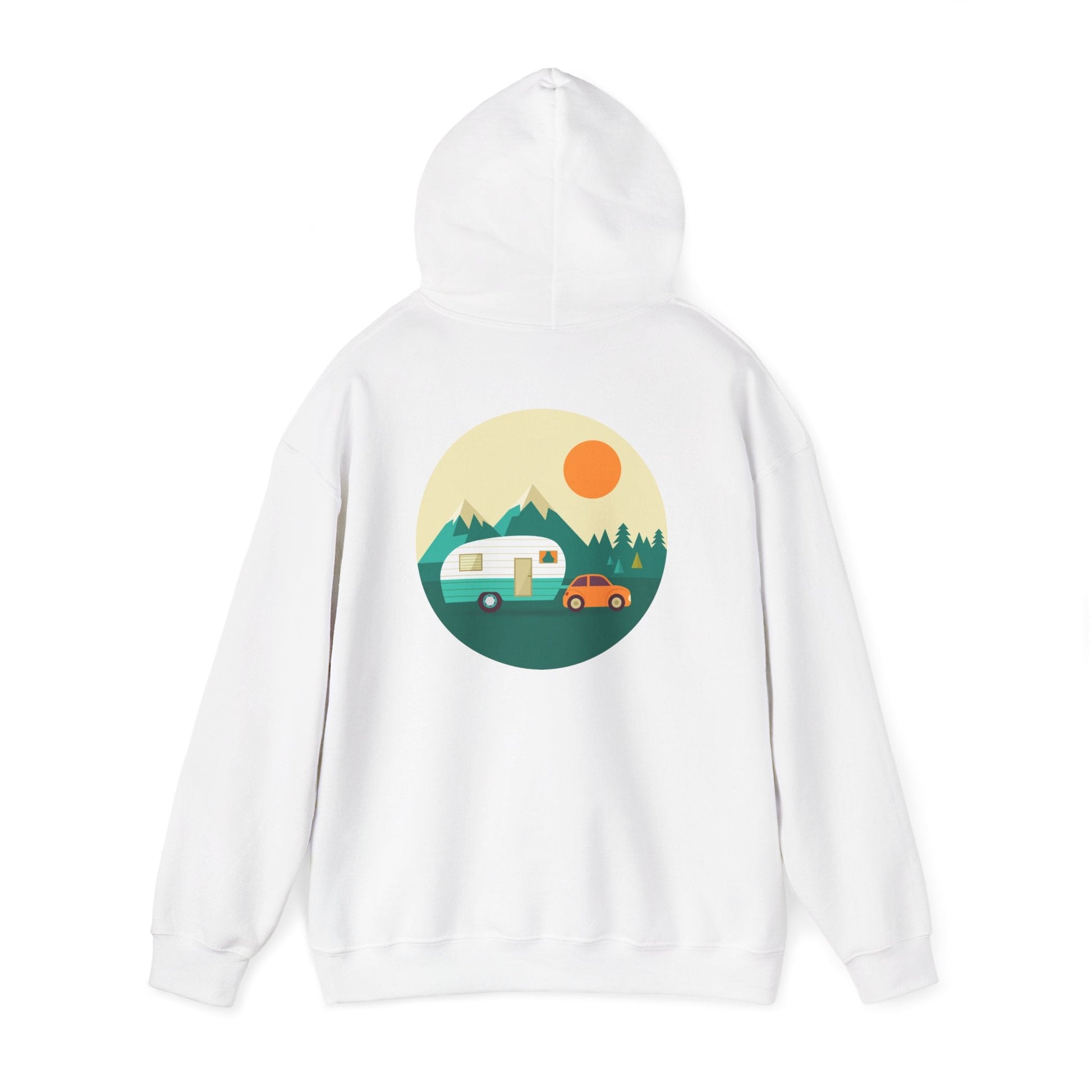 Camping Adventure Hoodie - Unisex Heavy Blend - Cozy Sweatshirt for Nature Lovers - Outdoor Gift - Travel Hoodie - MaisonThreadory