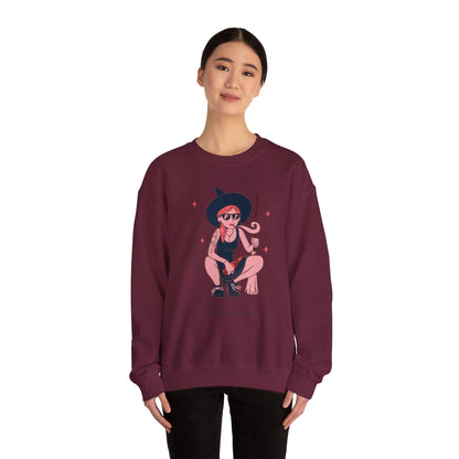 Chic Witch Sweatshirt - Cozy Unisex Crewneck for Halloween, Fall Fashion, Casual Wear, Gift for Friends & Family - MaisonThreadory