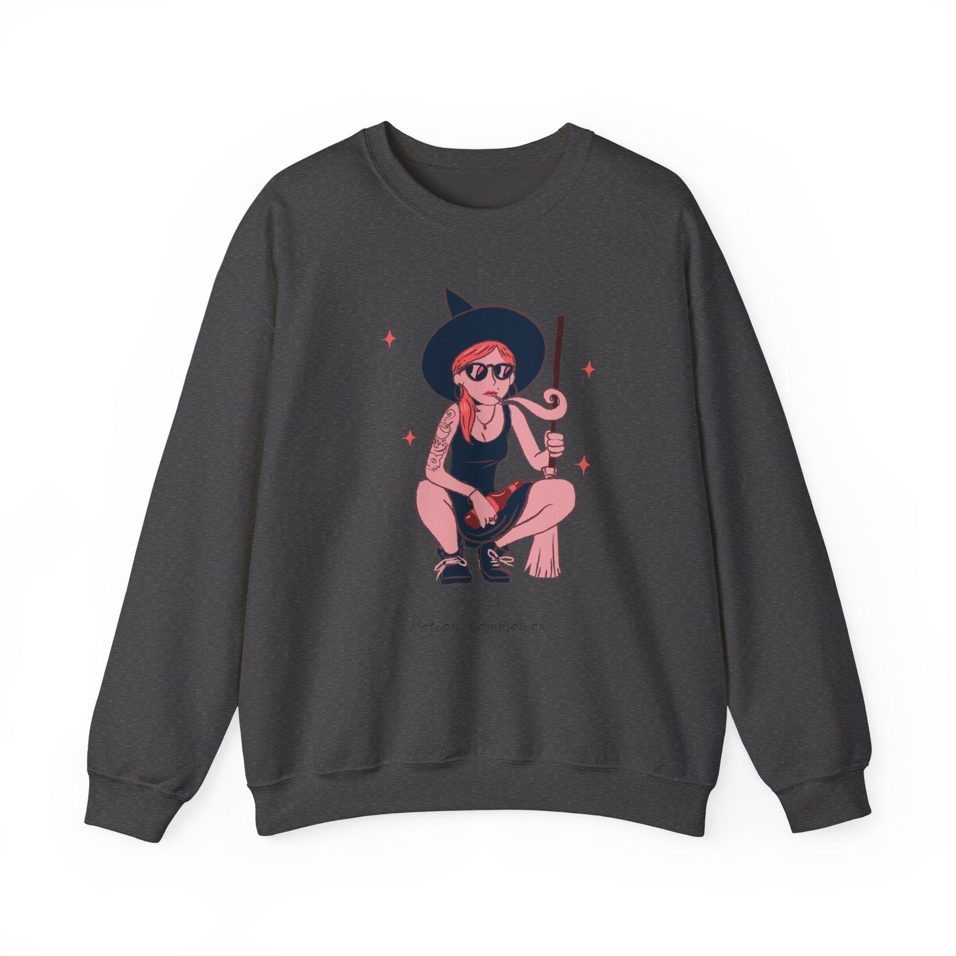 Chic Witch Sweatshirt - Cozy Unisex Crewneck for Halloween, Fall Fashion, Casual Wear, Gift for Friends & Family - MaisonThreadory