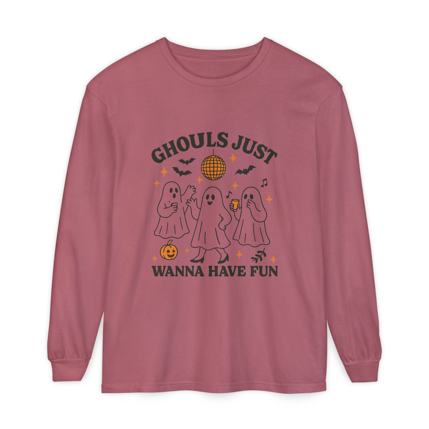 Halloween Fun Long Sleeve T-Shirt, Ghosts, Ghouls, Unisex Tee, Halloween Party, Fall Fashion, Casual Wear - MaisonThreadory