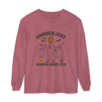 Halloween Fun Long Sleeve T-Shirt, Ghosts, Ghouls, Unisex Tee, Halloween Party, Fall Fashion, Casual Wear - MaisonThreadory