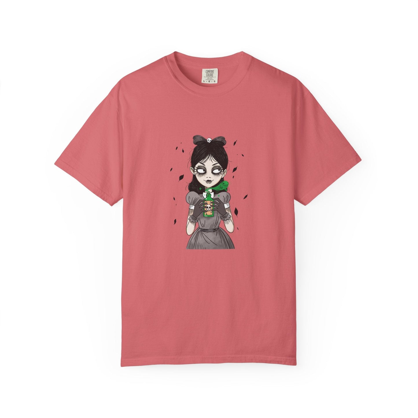 Gothic Girl Graphic Tee, Casual Wear, Halloween T-shirt, Unique Art Clothing, Gift for Teens - MaisonThreadory