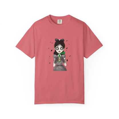 Gothic Girl Graphic Tee, Casual Wear, Halloween T-shirt, Unique Art Clothing, Gift for Teens - MaisonThreadory
