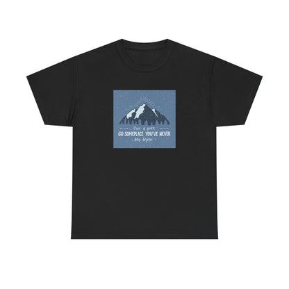 Adventure Awaits Unisex Cotton Tee, Inspirational Shirt, Travel Gift, Nature Lover's Apparel, Unique Quote Tee, Outdoor Enthusiast Top - MaisonThreadory