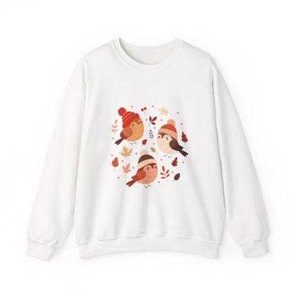 Cozy Birdie Crewneck Sweatshirt - Cute Winter Apparel, Gift for Bird Lovers, Fall Fashion, Layering Sweatshirt, Holiday Gift - MaisonThreadory