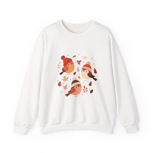 Cozy Birdie Crewneck Sweatshirt - Cute Winter Apparel, Gift for Bird Lovers, Fall Fashion, Layering Sweatshirt, Holiday Gift - MaisonThreadory