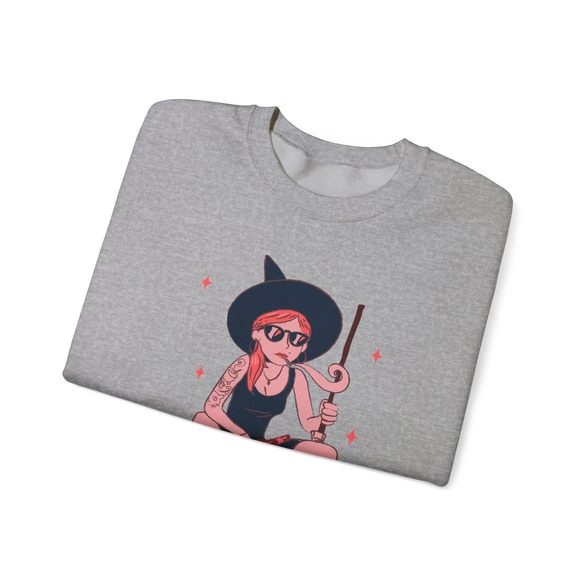 Chic Witch Sweatshirt - Cozy Unisex Crewneck for Halloween, Fall Fashion, Casual Wear, Gift for Friends & Family - MaisonThreadory