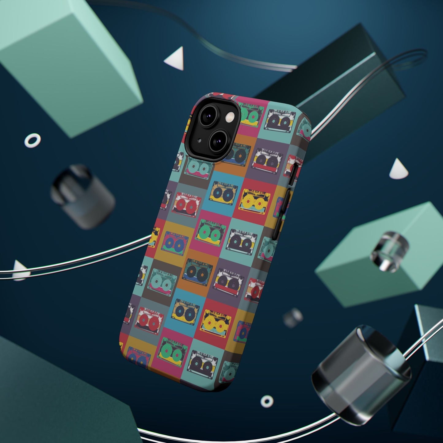 Retro Cassette Tape Phone Case, Vintage Style Tough Case, Music Lover Gift, Funky Tech Accessory, Fun Phone Cover - MaisonThreadory