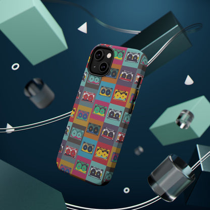 Retro Cassette Tape Phone Case, Vintage Style Tough Case, Music Lover Gift, Funky Tech Accessory, Fun Phone Cover - MaisonThreadory