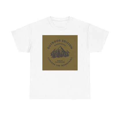 Mountain Adventure Tee, Outdoor Edition Heavy Cotton Shirt, Unisex Graphic T-Shirt, Perfect for Camping, Hiking, Gift for Nature Lovers - MaisonThreadory