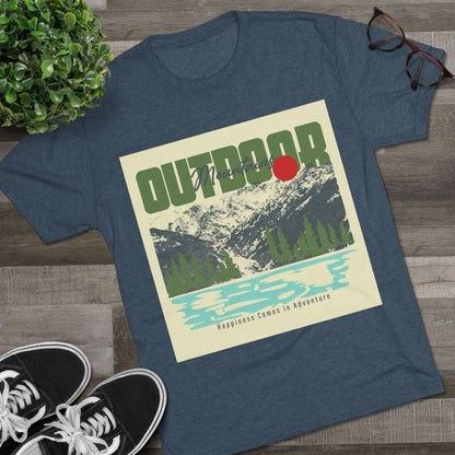 Outdoor Adventure Tee, Unisex Tri - Blend Crew Shirt, Perfect Gift for Nature Lovers, Hiking Enthusiasts, Travel Souvenir, Eco - Friendly [...] - MaisonThreadory