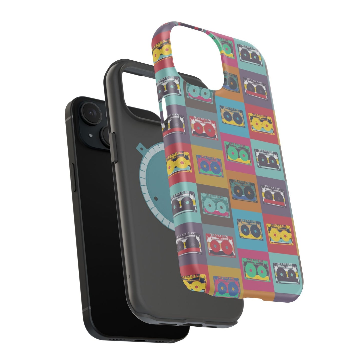 Retro Cassette Tape Phone Case, Vintage Style Tough Case, Music Lover Gift, Funky Tech Accessory, Fun Phone Cover - MaisonThreadory
