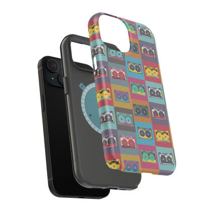 Retro Cassette Tape Phone Case, Vintage Style Tough Case, Music Lover Gift, Funky Tech Accessory, Fun Phone Cover - MaisonThreadory