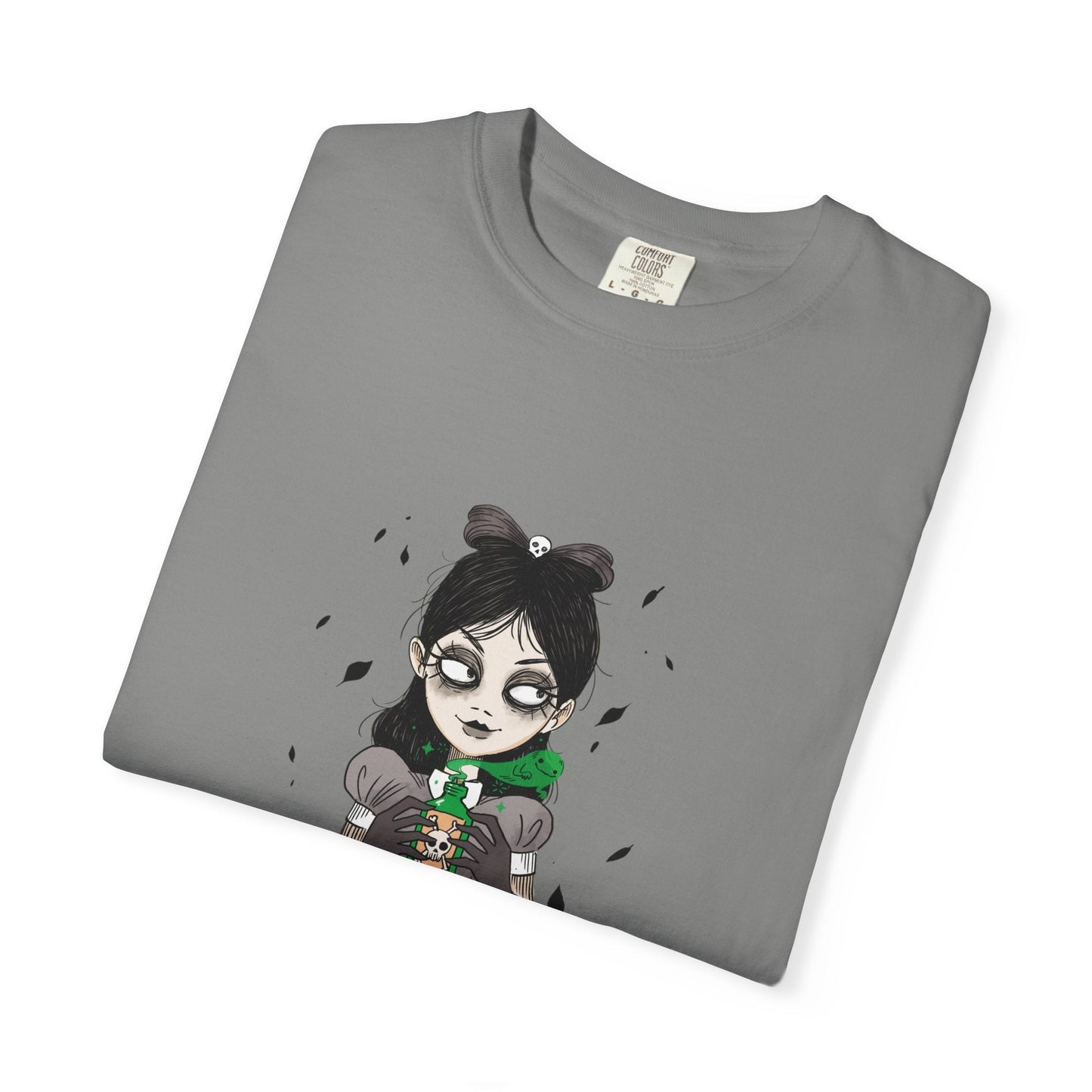 Gothic Girl Graphic Tee, Casual Wear, Halloween T-shirt, Unique Art Clothing, Gift for Teens - MaisonThreadory