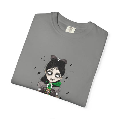 Gothic Girl Graphic Tee, Casual Wear, Halloween T-shirt, Unique Art Clothing, Gift for Teens - MaisonThreadory